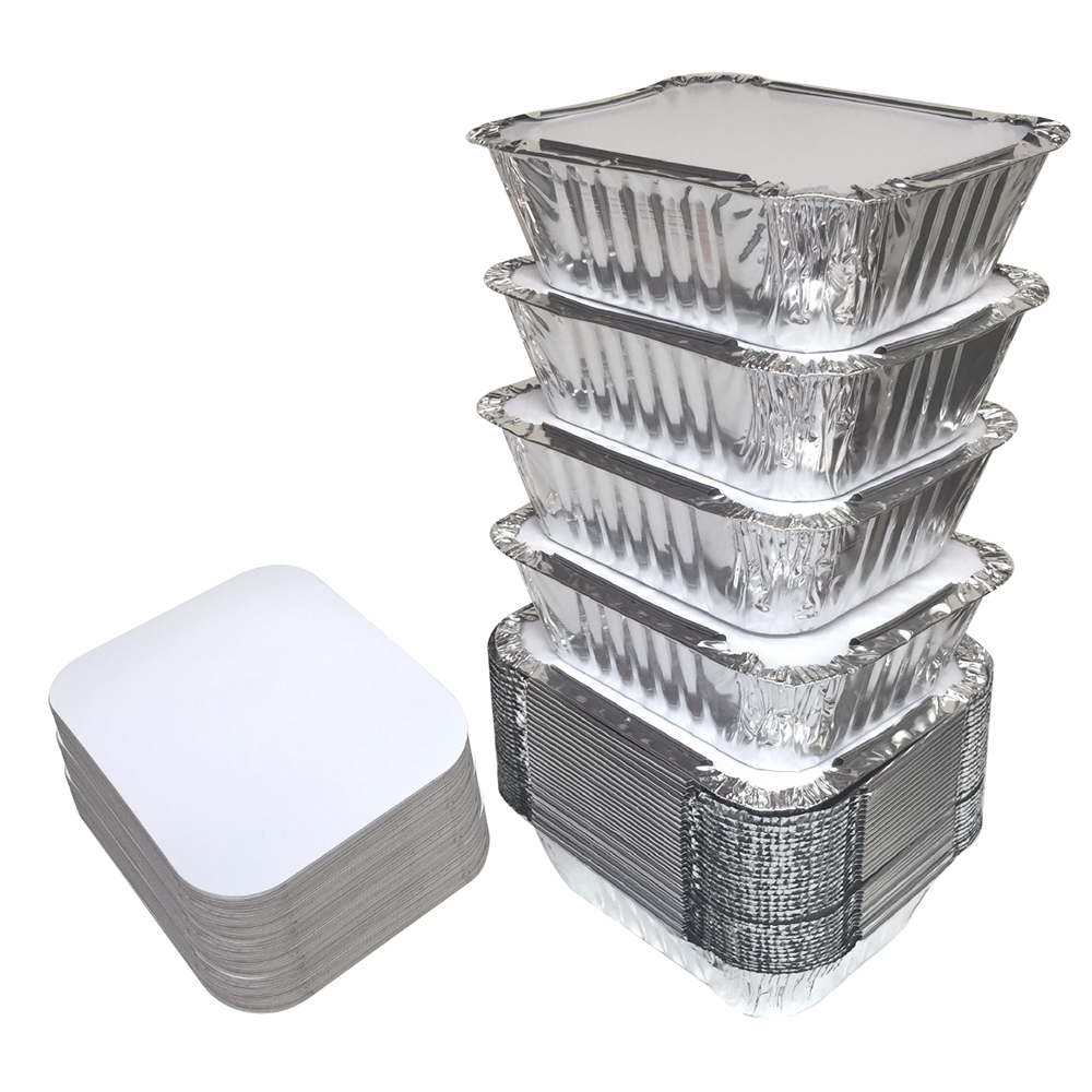 55 PACK - ALUMINUM PANS WITH PAPER LIDS / SMALL SIZE