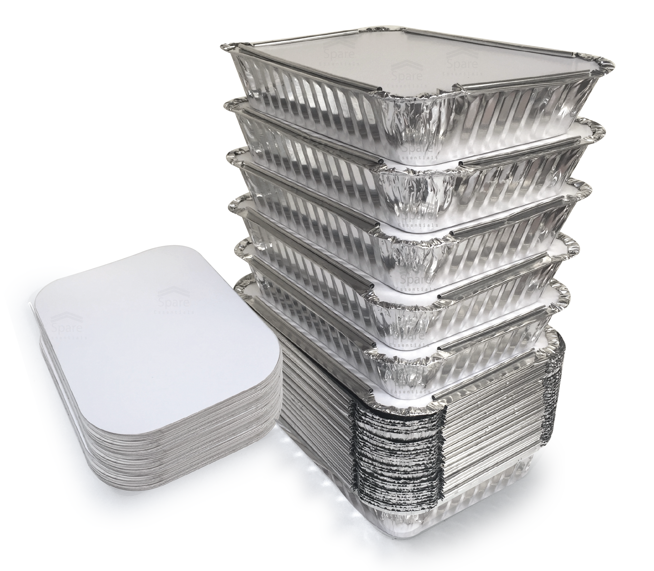 55 PACK - ALUMINUM PANS WITH PAPER LIDS / STANDARD SIZE