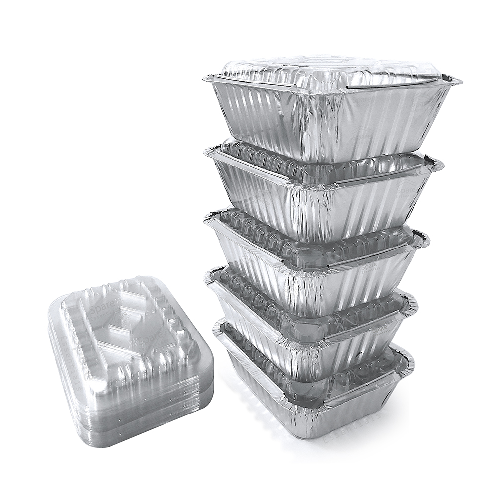 Spare Essentials 55 Pack - Aluminum Pan/Containers with Lids/Foil